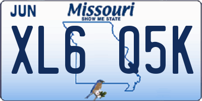 MO license plate XL6Q5K