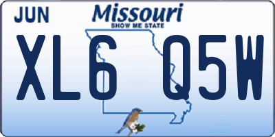 MO license plate XL6Q5W