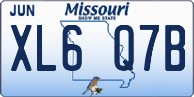 MO license plate XL6Q7B