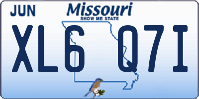 MO license plate XL6Q7I
