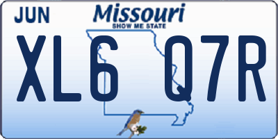 MO license plate XL6Q7R