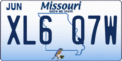MO license plate XL6Q7W