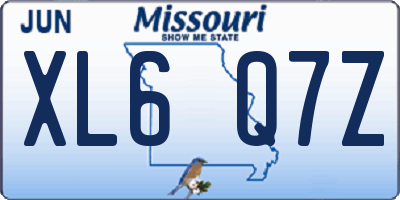 MO license plate XL6Q7Z