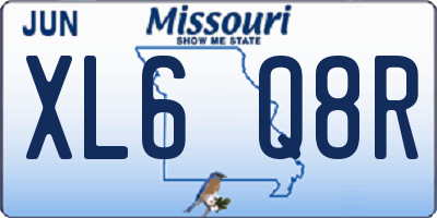 MO license plate XL6Q8R