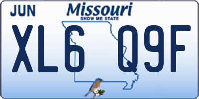 MO license plate XL6Q9F