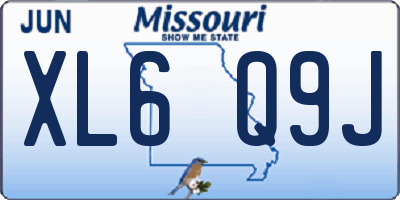 MO license plate XL6Q9J