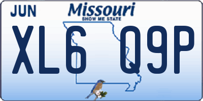 MO license plate XL6Q9P