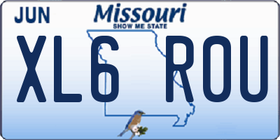 MO license plate XL6R0U