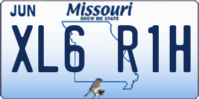 MO license plate XL6R1H