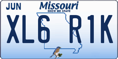 MO license plate XL6R1K