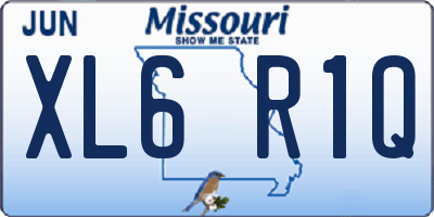 MO license plate XL6R1Q