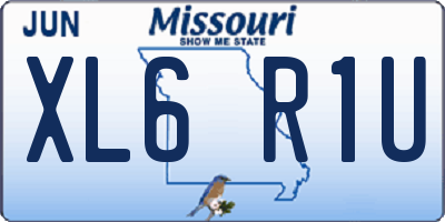 MO license plate XL6R1U