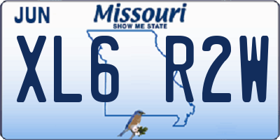 MO license plate XL6R2W