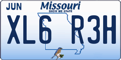 MO license plate XL6R3H