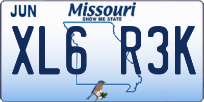 MO license plate XL6R3K