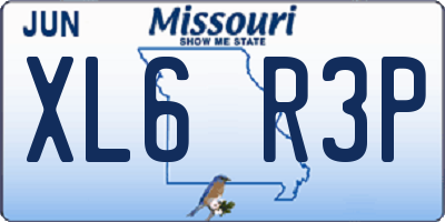 MO license plate XL6R3P