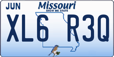 MO license plate XL6R3Q