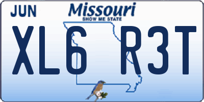 MO license plate XL6R3T
