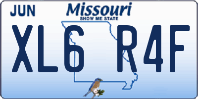 MO license plate XL6R4F