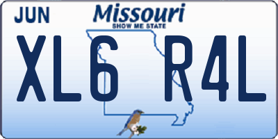 MO license plate XL6R4L
