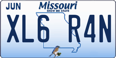 MO license plate XL6R4N