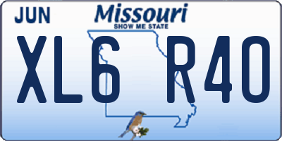 MO license plate XL6R4O
