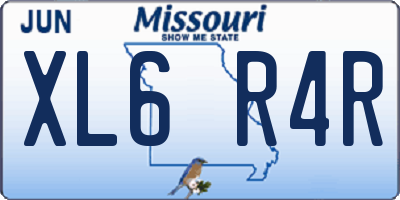 MO license plate XL6R4R