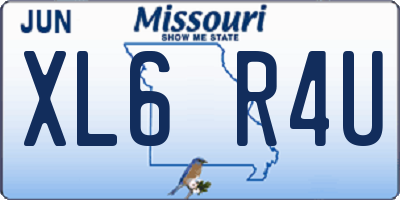 MO license plate XL6R4U