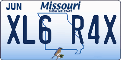 MO license plate XL6R4X