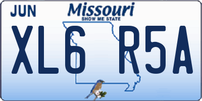MO license plate XL6R5A