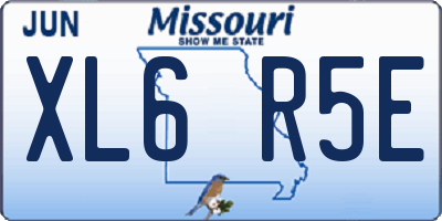 MO license plate XL6R5E