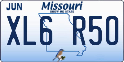 MO license plate XL6R5O