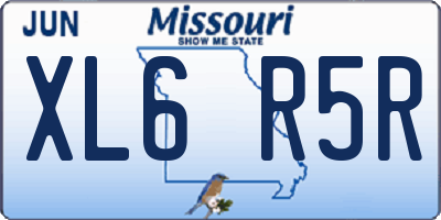 MO license plate XL6R5R