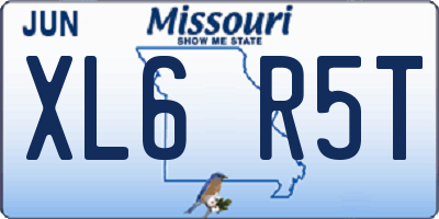 MO license plate XL6R5T