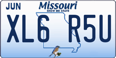 MO license plate XL6R5U