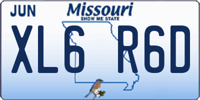 MO license plate XL6R6D