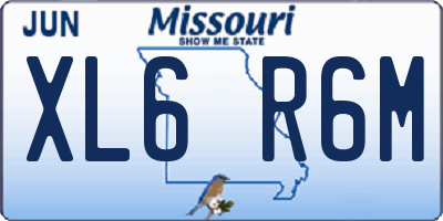 MO license plate XL6R6M