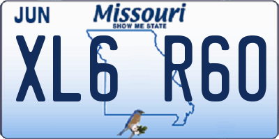 MO license plate XL6R6O