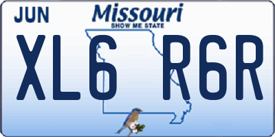 MO license plate XL6R6R