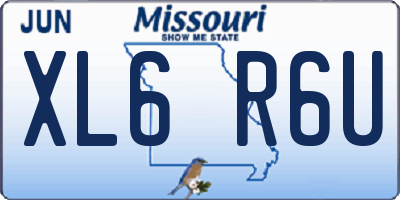 MO license plate XL6R6U