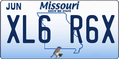 MO license plate XL6R6X