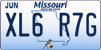 MO license plate XL6R7G