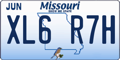 MO license plate XL6R7H