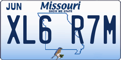 MO license plate XL6R7M