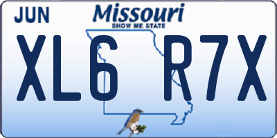 MO license plate XL6R7X