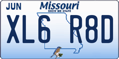 MO license plate XL6R8D