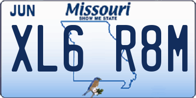 MO license plate XL6R8M