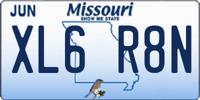 MO license plate XL6R8N