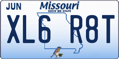 MO license plate XL6R8T