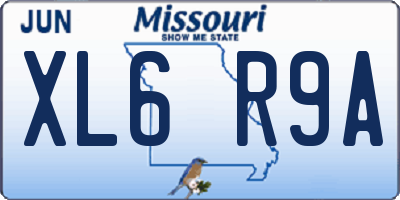 MO license plate XL6R9A